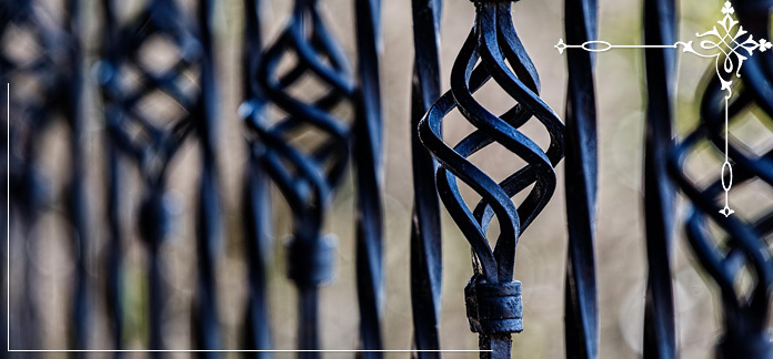 Black metal fence Black metal fence