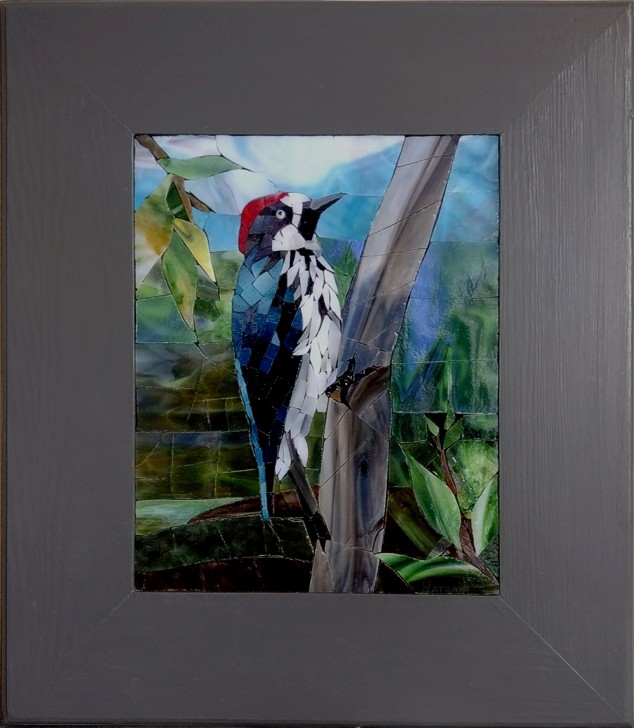 "Woodpecker"
by Nataliya Guchenia
Glass Size - 10"H X 8"W
$325.00