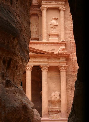 "Amazing Places" - Petra is an ancient city carved in the side of a mountain found in Jordan.