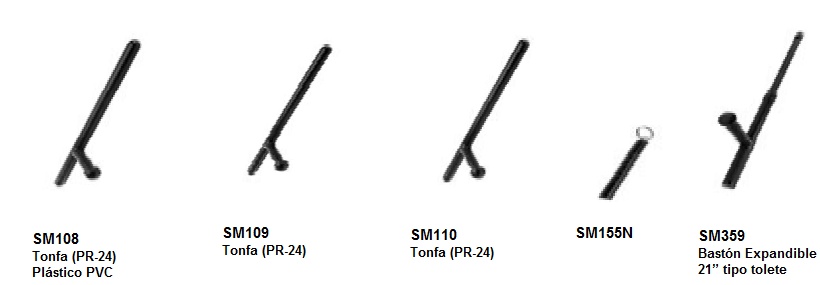 TONFAS, BASTONES Y TOLETES