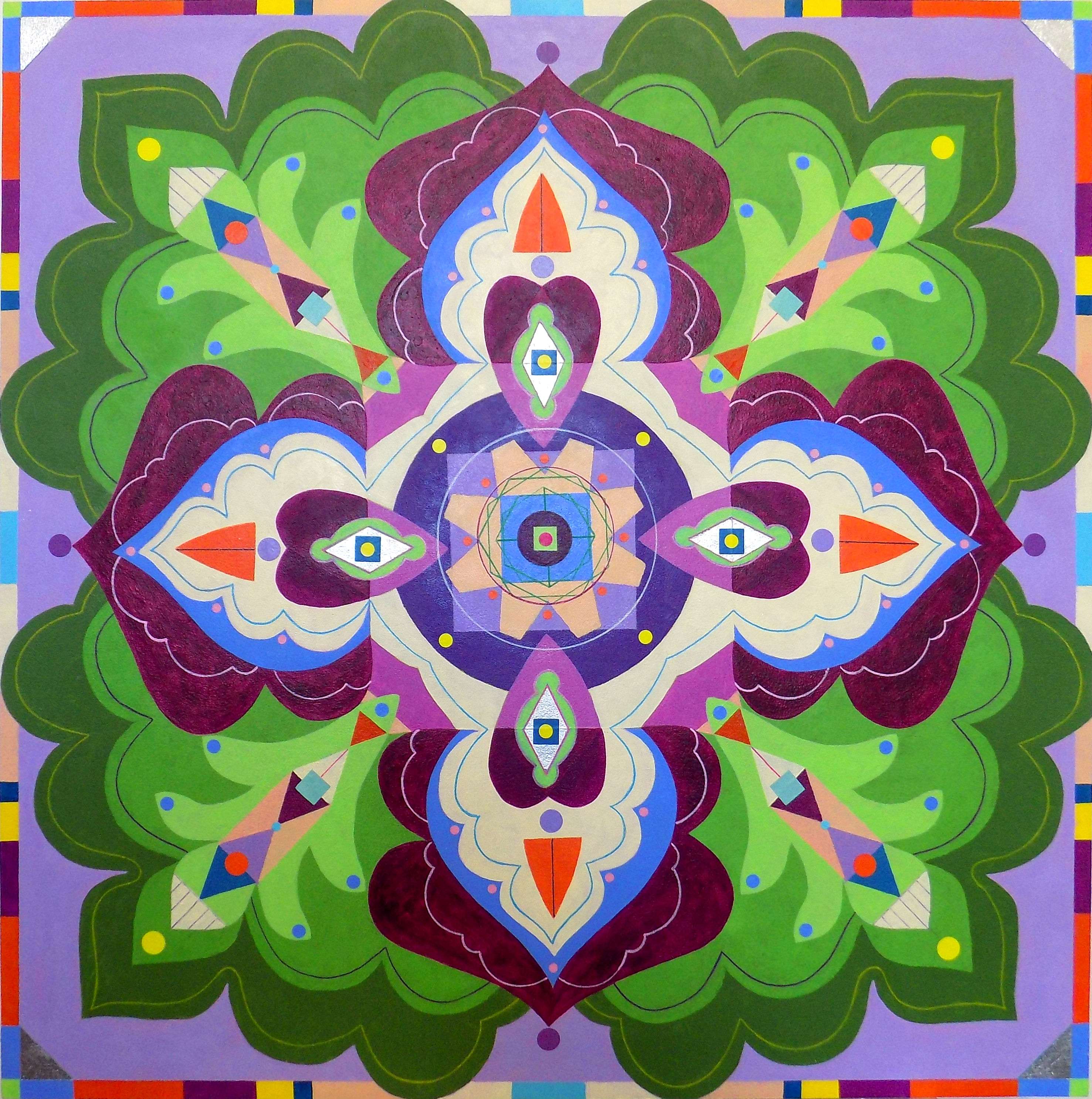 Cosmology Map 6
Acrylic/silver leaf/wood panel
30" x 30" x1.5"