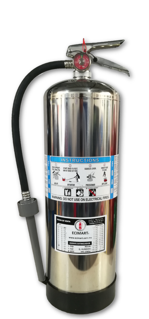 EXTINTOR DE AFFF AB CAP. 9.5L 
A. INOXIDABLE