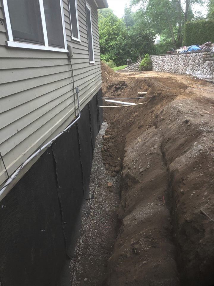 Exterior waterproofing of basement