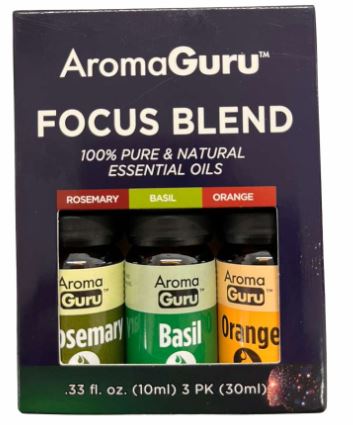 V08116B
3PK AROMA GURU FOCUS BLEND 10 ML
ROSEMARY-BASIL-ORANGE
UPC  810051081169
12 CS PACK

