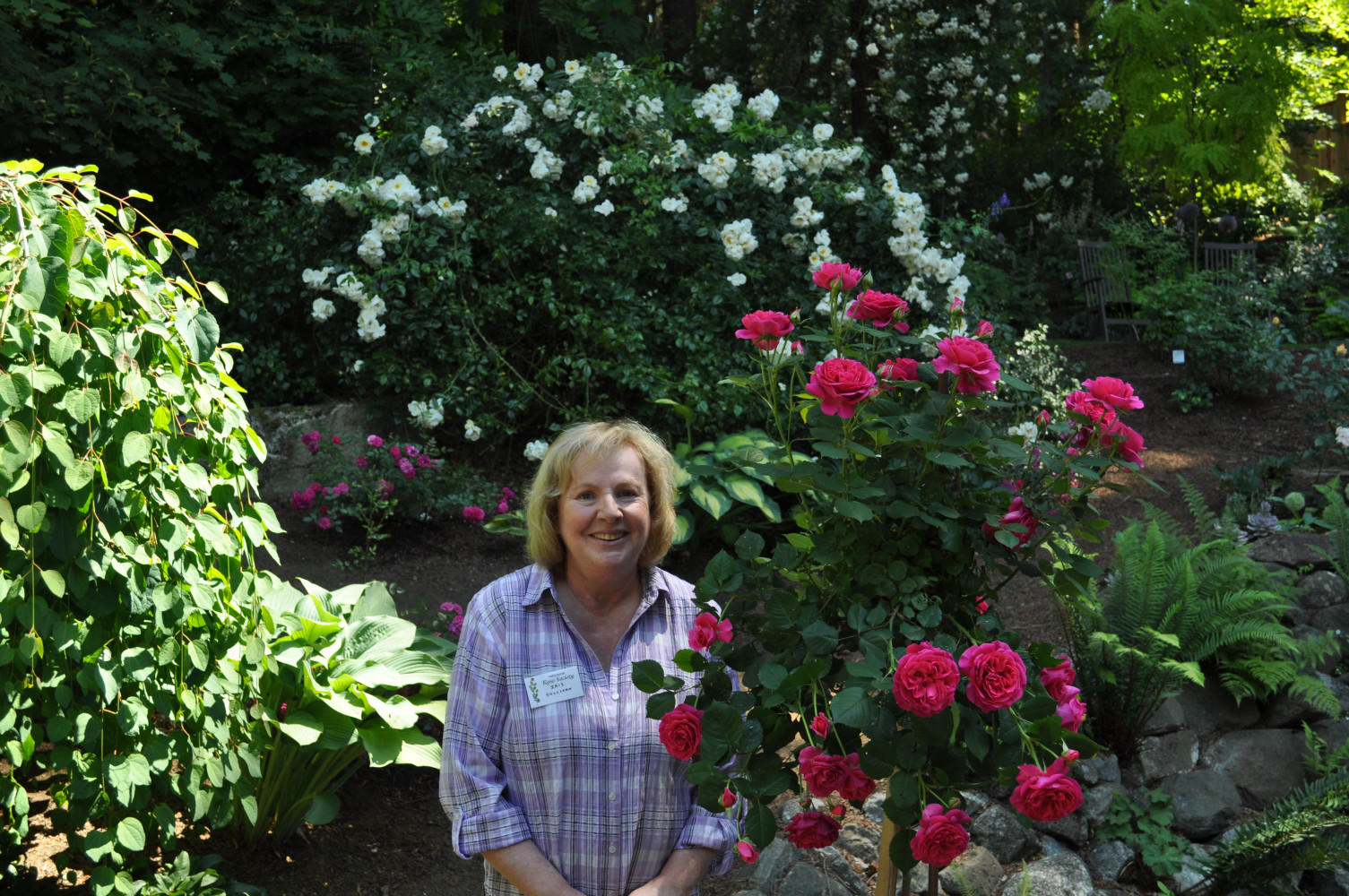 Iris and her stunning slope-side garden in Langley.