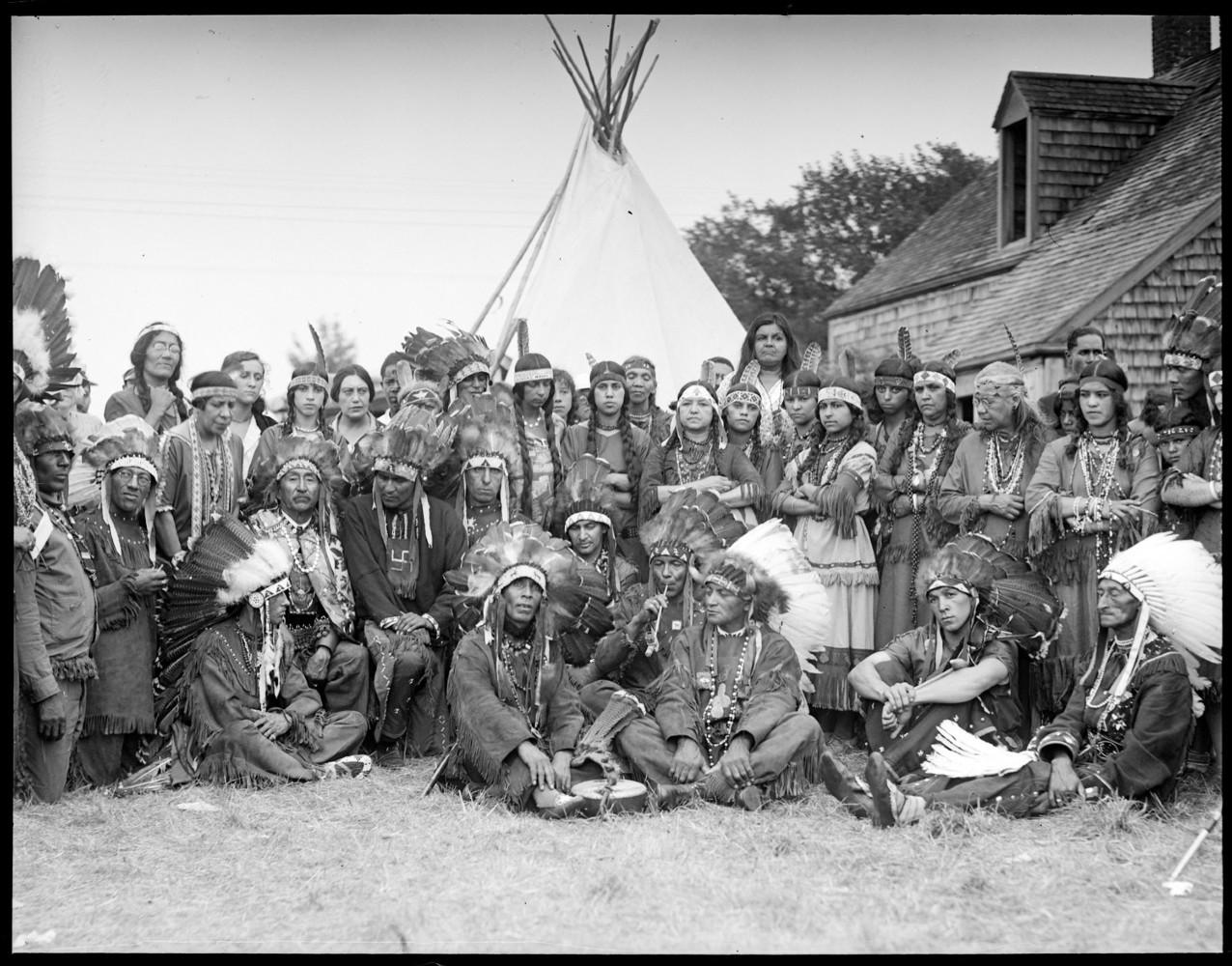 Mashpee Indians Group Cape Cod 1929 Leslie Jones collection Boston Public Library