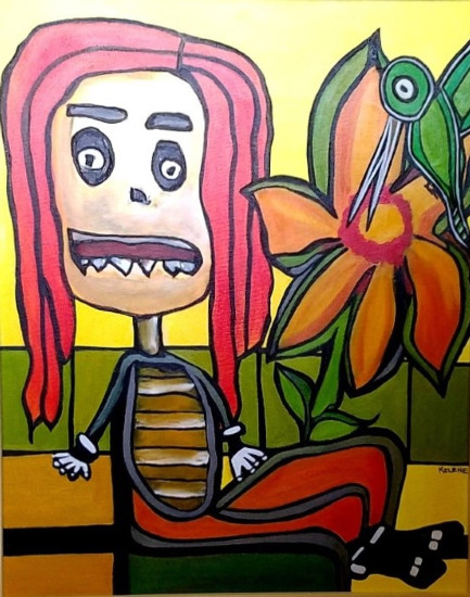 SOLD Title: Sit. Acrylic on canvas. 16 x 20. All artwork copyrighted©