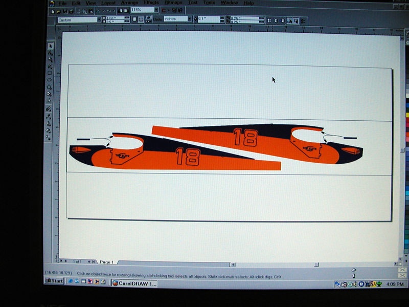 Begin by creating your artwork. The example shown hear has been developed using CorelDraw.