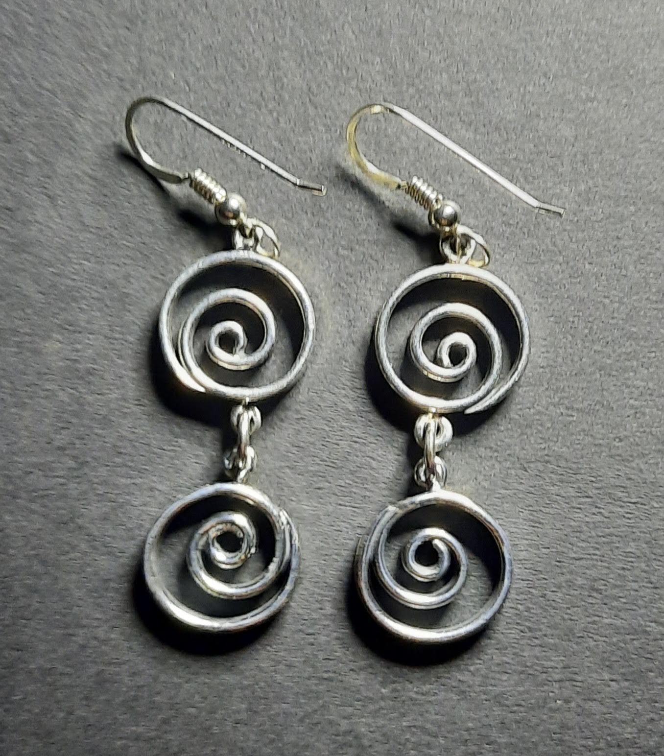JE005 DOUBLE CLOSED SPIRAL EARRINGS Sterling Silver