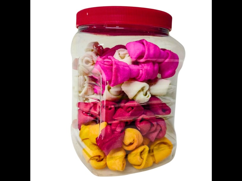 BON621 PAQUETE DE CARNAZA 
HUESO SUPER MINI 5-6 CM 
COLORES + VITROLERO GRATIS