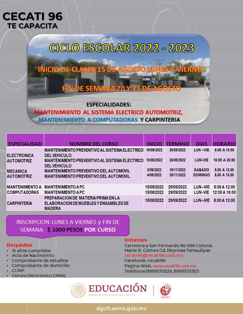Cecati No. 96 Nuestros Proximos Cursos