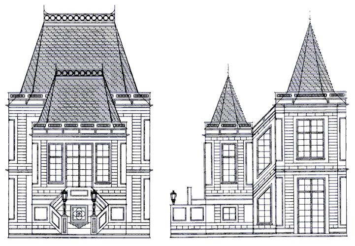 Front and Right Elevation Drawing