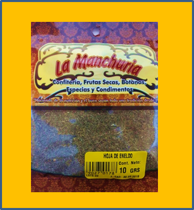 HOJA DE ENELDO
10 Y 50 GRS