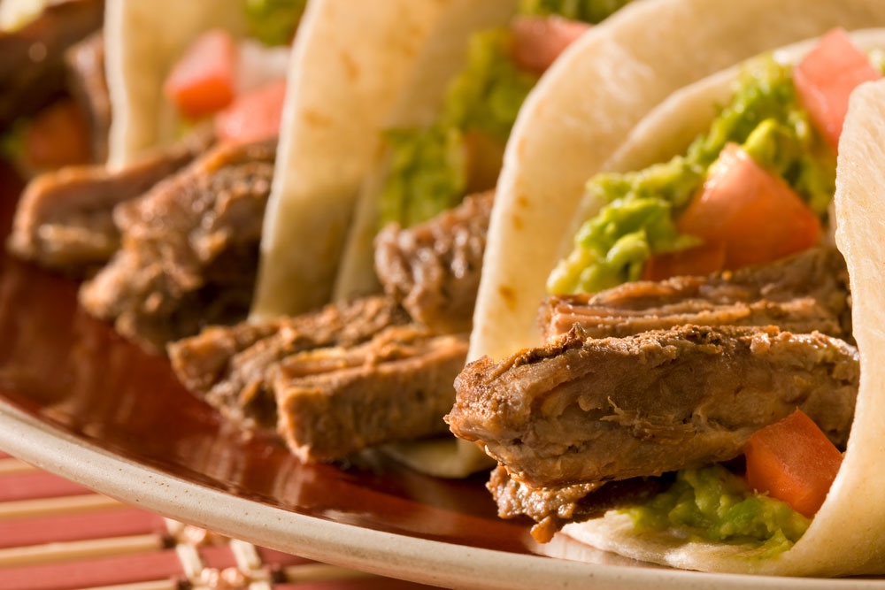 Hamburger on a cutting board
