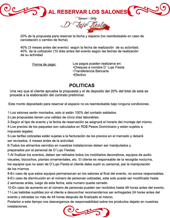 Xiomari Veloz de Lujo Fiesta SRL - fiestas