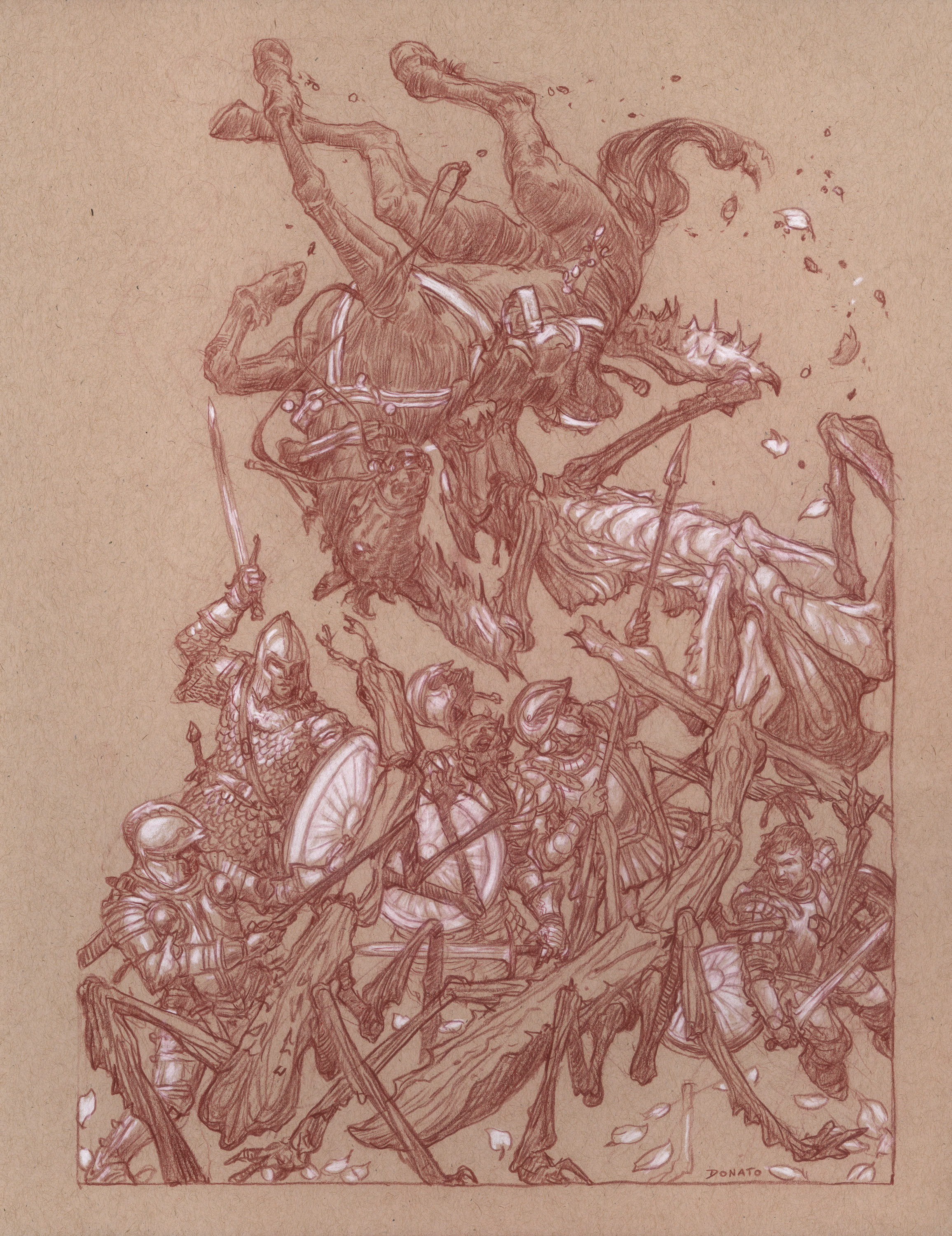 Uprooted- Chapter 15  -The Battle
14" x 11" Watercolor Pencil and Chalk on Toned Paper 2018