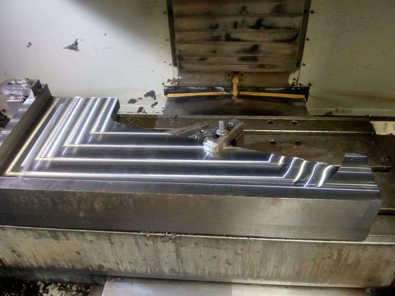 Bottom view of a car on a lift