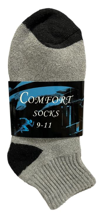 Q309
 2PK COMFORT SOCKS QUARTER GREY W/BLACK HEEL&TOE 9-11
UPC 6133679538216
Q409
2PK COMFORT SOCKS QUARTER GREY W/BLACK HEEL & TOE 10-13
UPC 812462030354
120 CS PACK