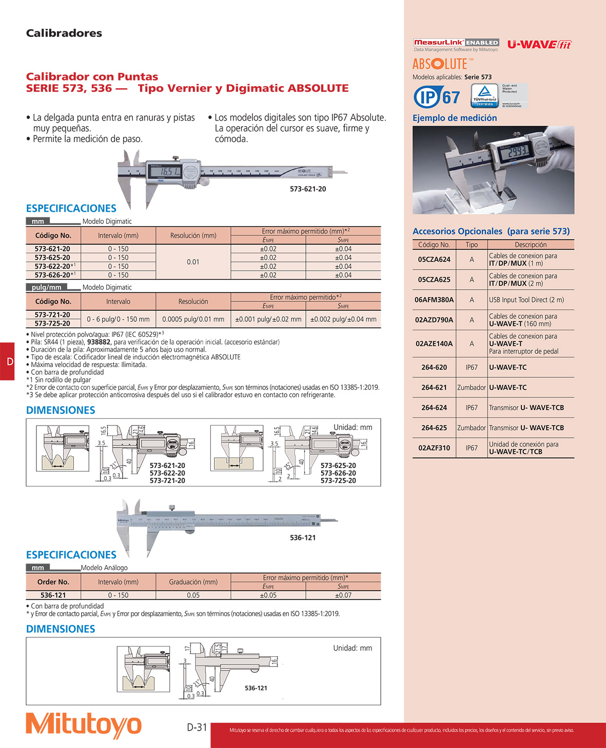 Calibrador con puntas 