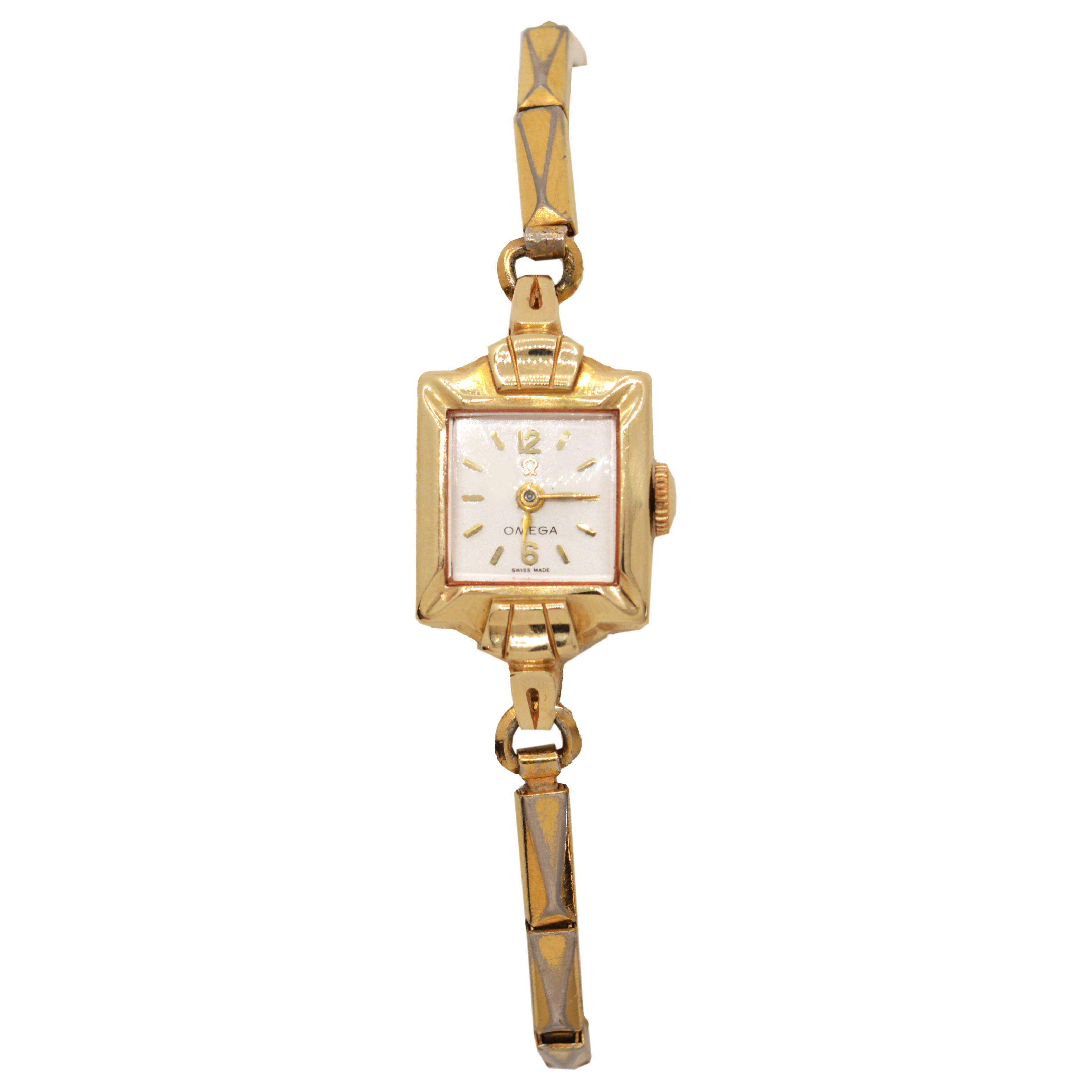 14K YELLOW GOLD OMEGA LADIES MANUAL WIND WATCH / GOLD PLATED BRC $550