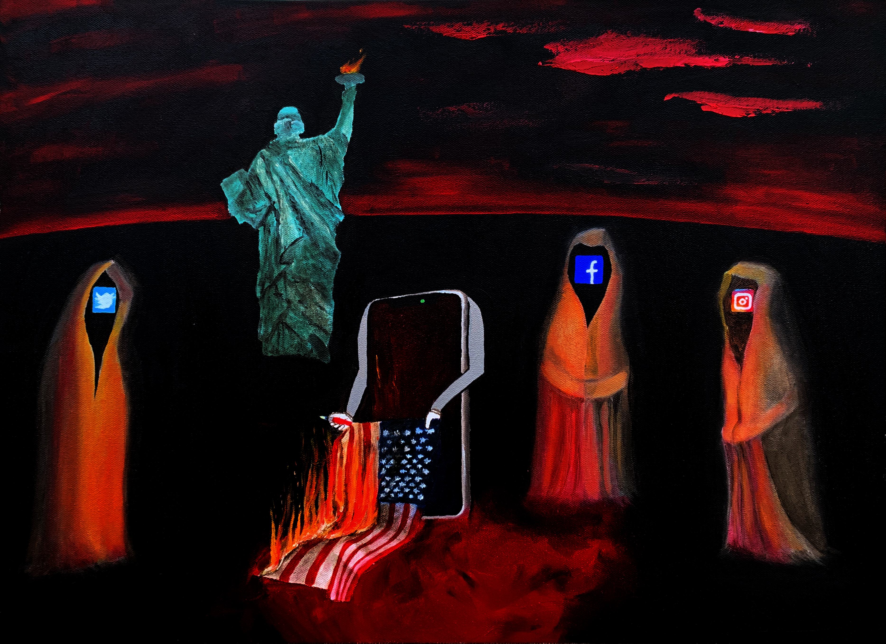 "Desolate" Water mixable oil on canvas, 2021