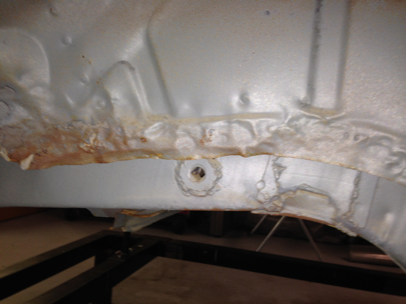 This is inside the rear wheel well.