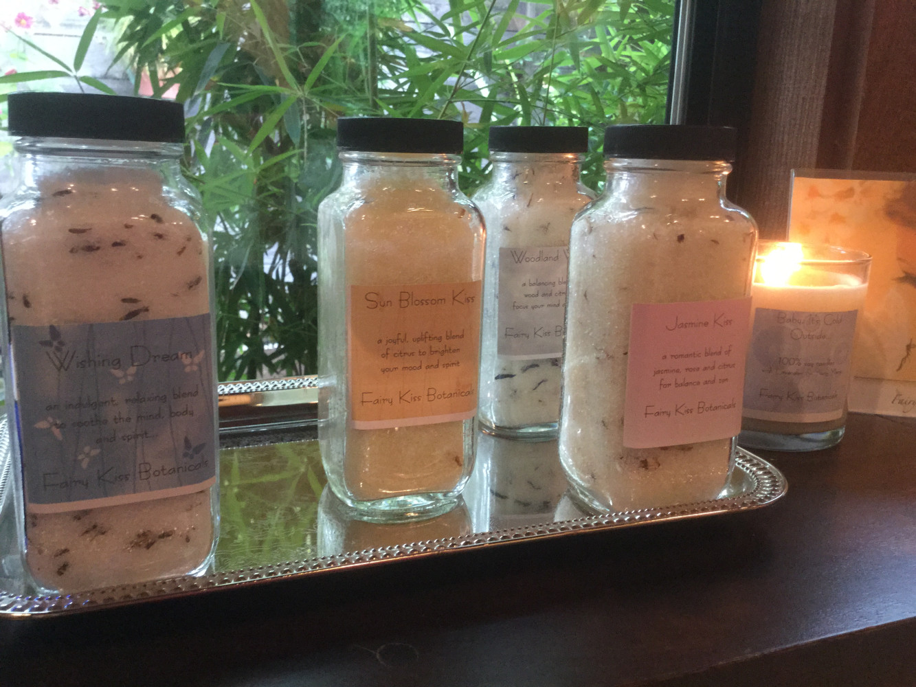 Scented bath salts made with certified organic essential oils.