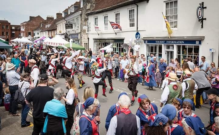 Performing in the High st with Whitethorne Morris