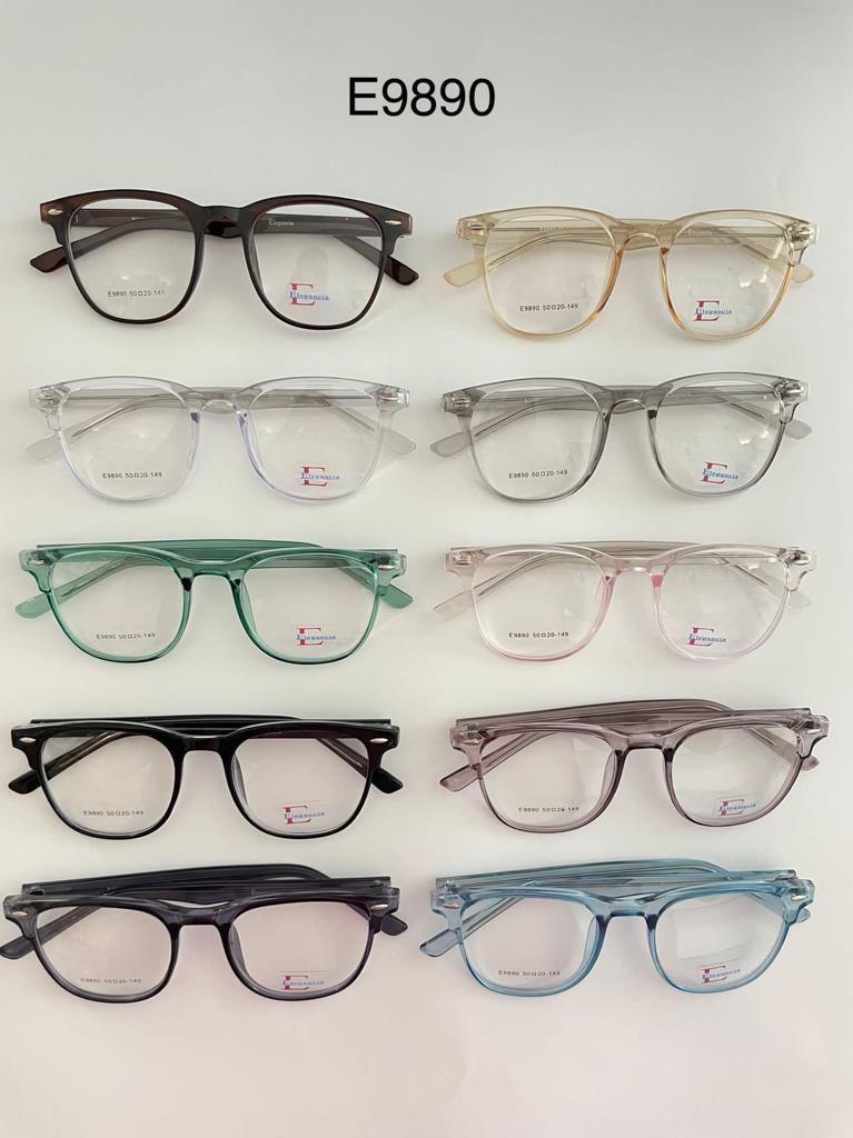 Modelo: E9890
Colores Translucidos: Cafe, Negro brilloso, Gris, Amarillo, Verde, Humo, Lila, Cafe Claro y Azul
Colores Difuminados: Cafe, Rojo, Morado, Azul, Negro/Transparente y Negro/azul