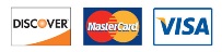 We accept Visa MasterCard Discover