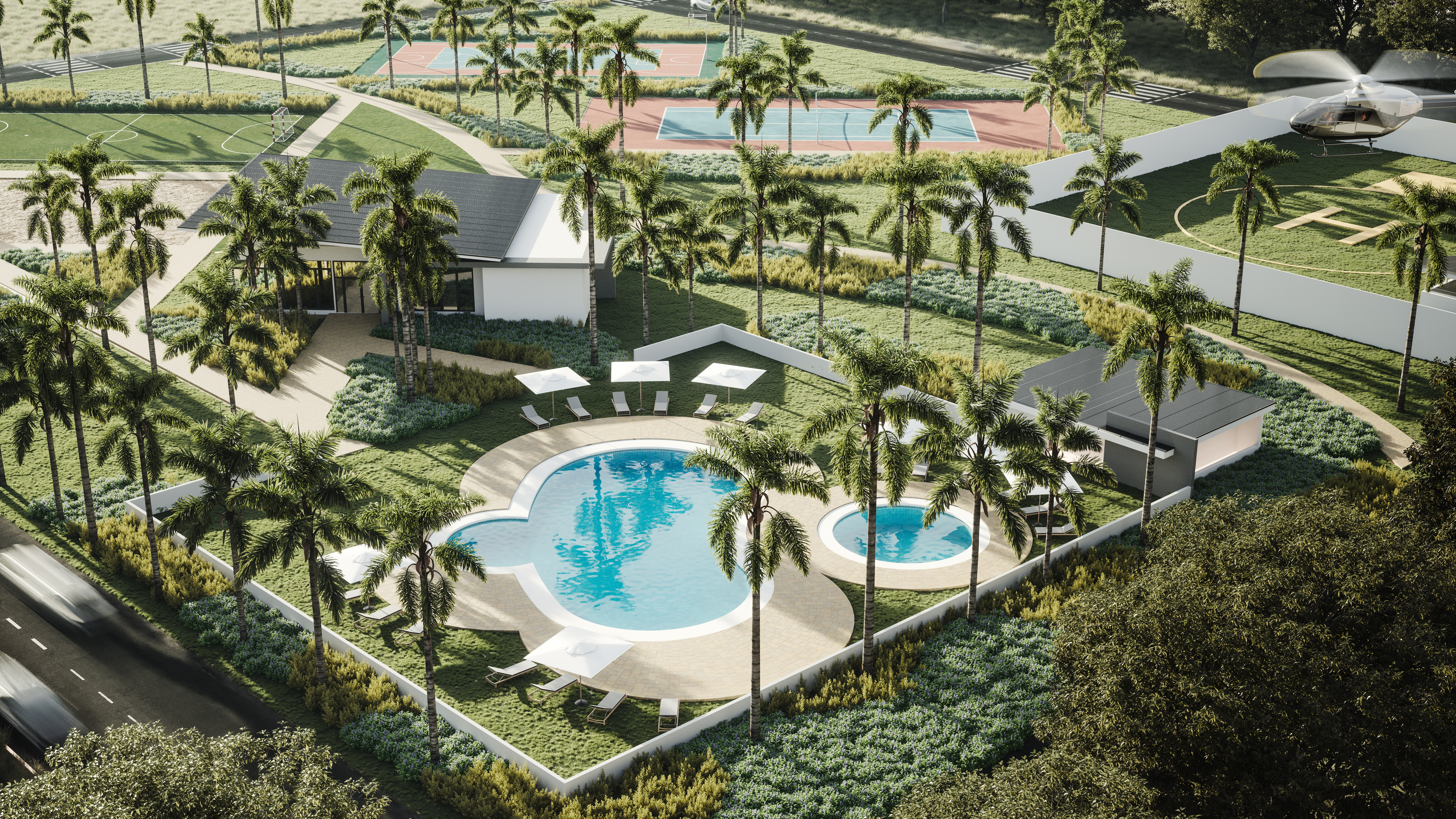 Área social por cada torre, tiene un área social general con piscinas, jacuzzi y su casa club.