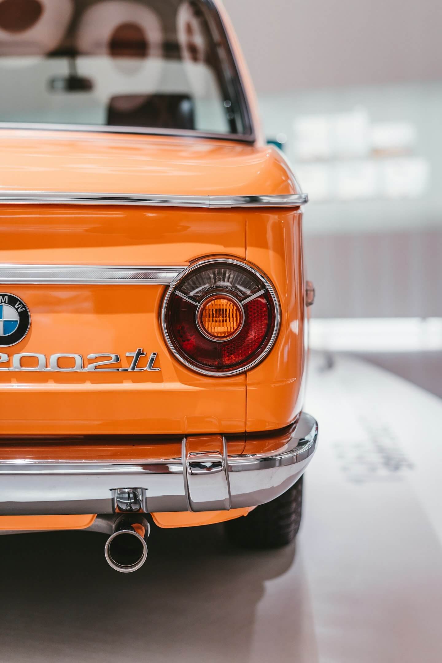 an old orange bmw