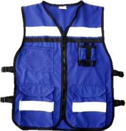 CHALECO BRIGADISTA CON 
REFLEJANTE CINTA TEXTIL