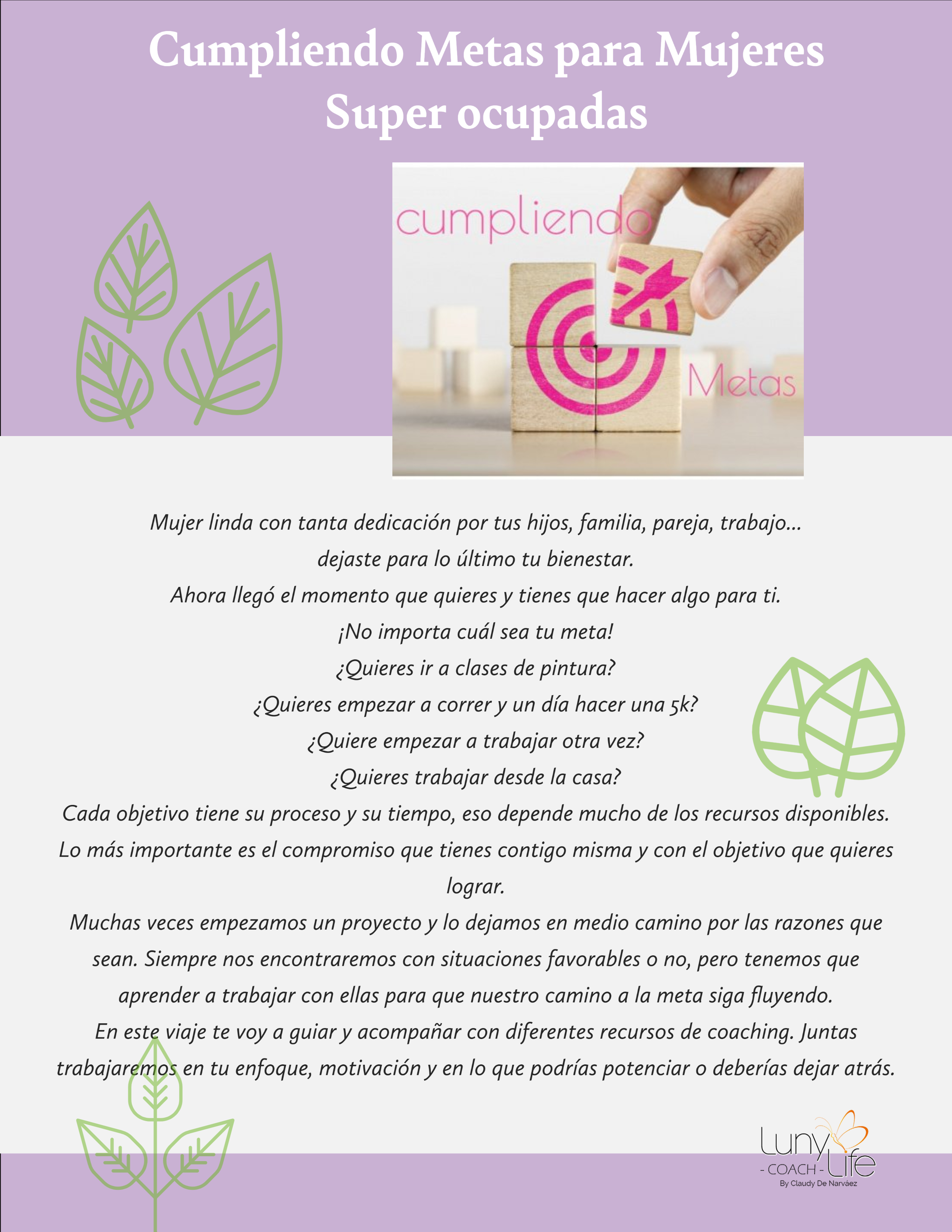 Cumpliendo metas para mujeres super ocupadas