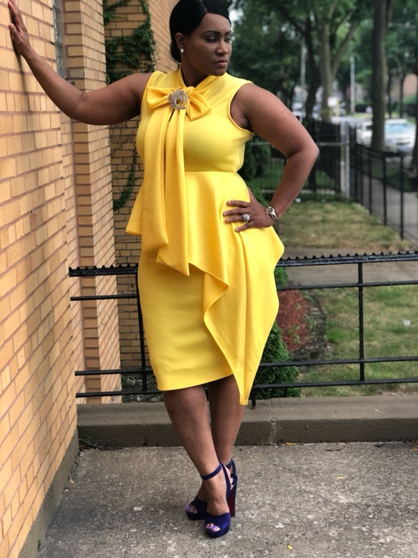 Banana Split Peplum Sleeveless Dress