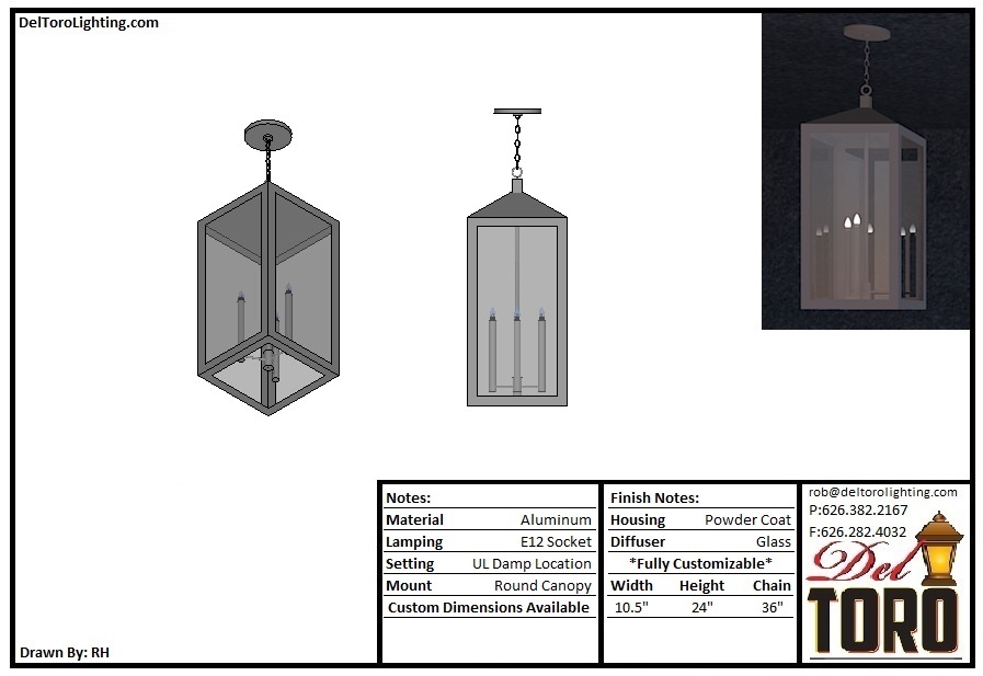 204P - Angled Frame Box Pendant