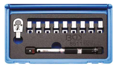 Llave de radios dinamométrica | con cabezales intercambiables | 3 - 15 Nm