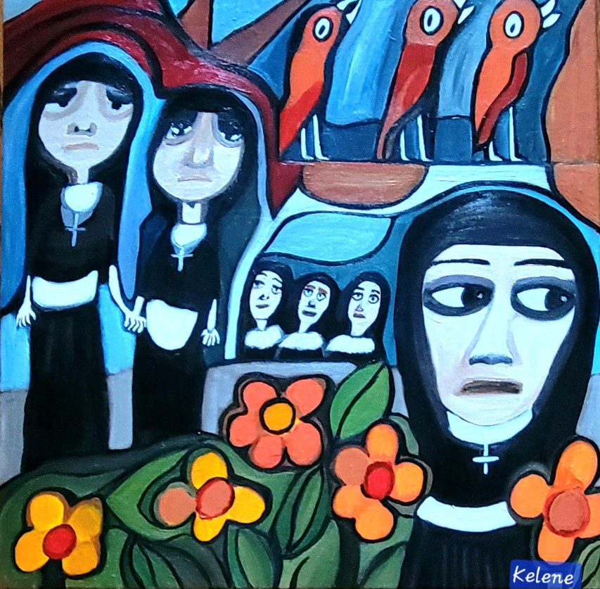 Title Ladies Garden 20 x 20 acrylic on canvas Kelene 2025 $375.00