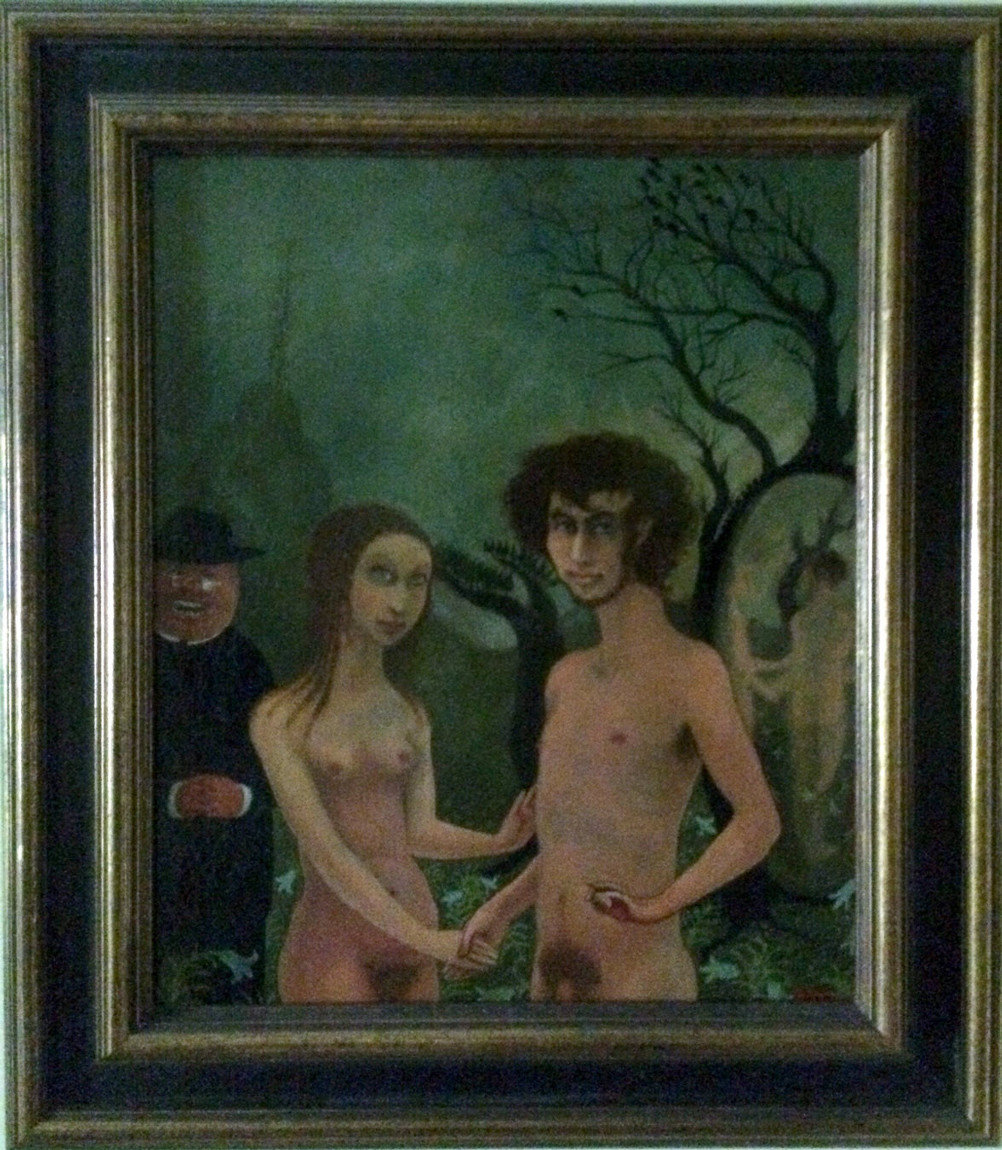 Title: Marriage of Adam and Eve
Oil painting on wood panel
Dimensions unknown
Artist: William Girard
Formerly collection of Allen Abramson
Photo courtesy of Ken Weikal, Farmington Hills, MI.