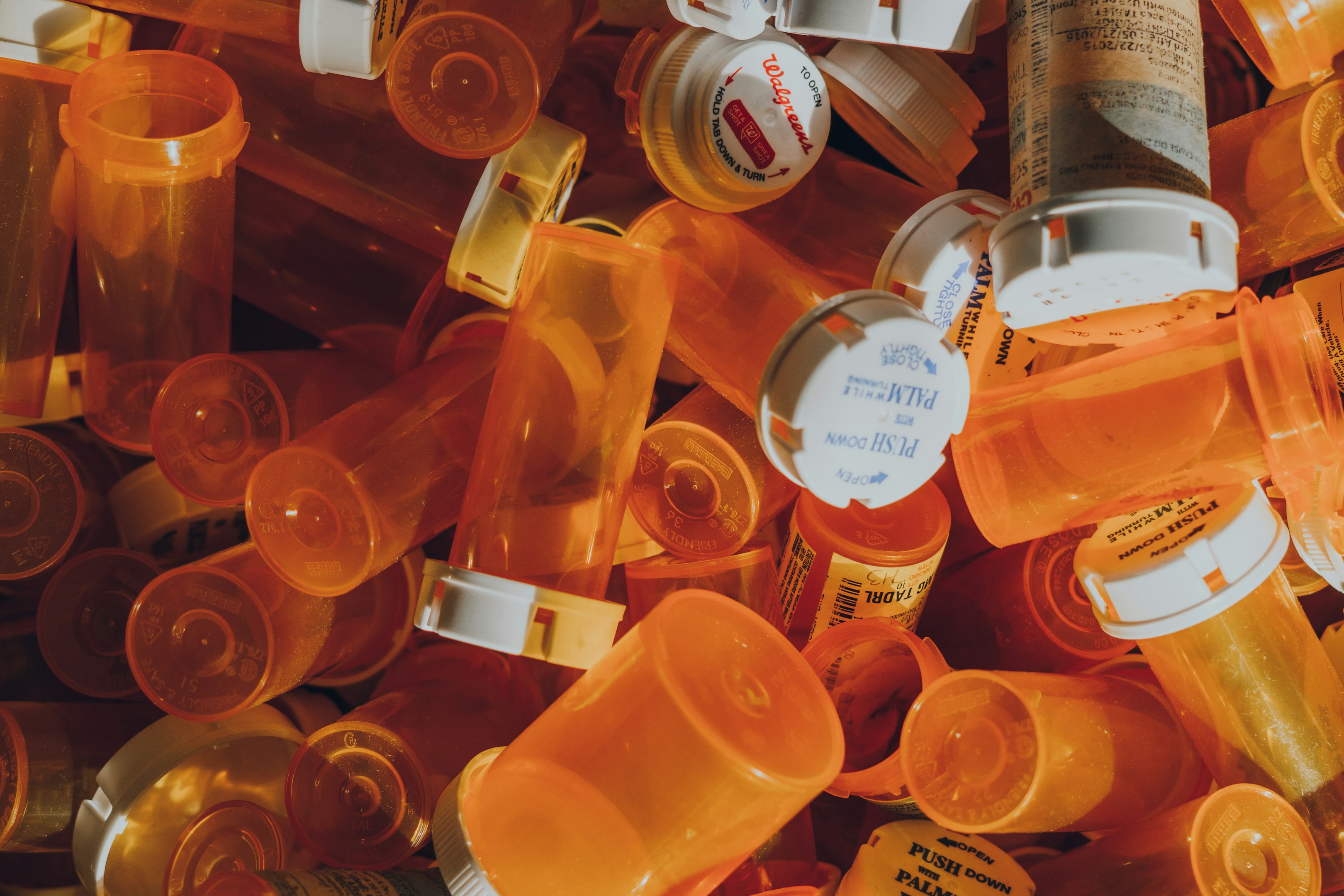 lote de botellas de receta naranja