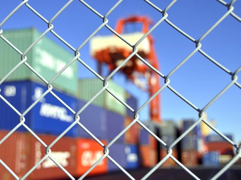 Container yard security fence