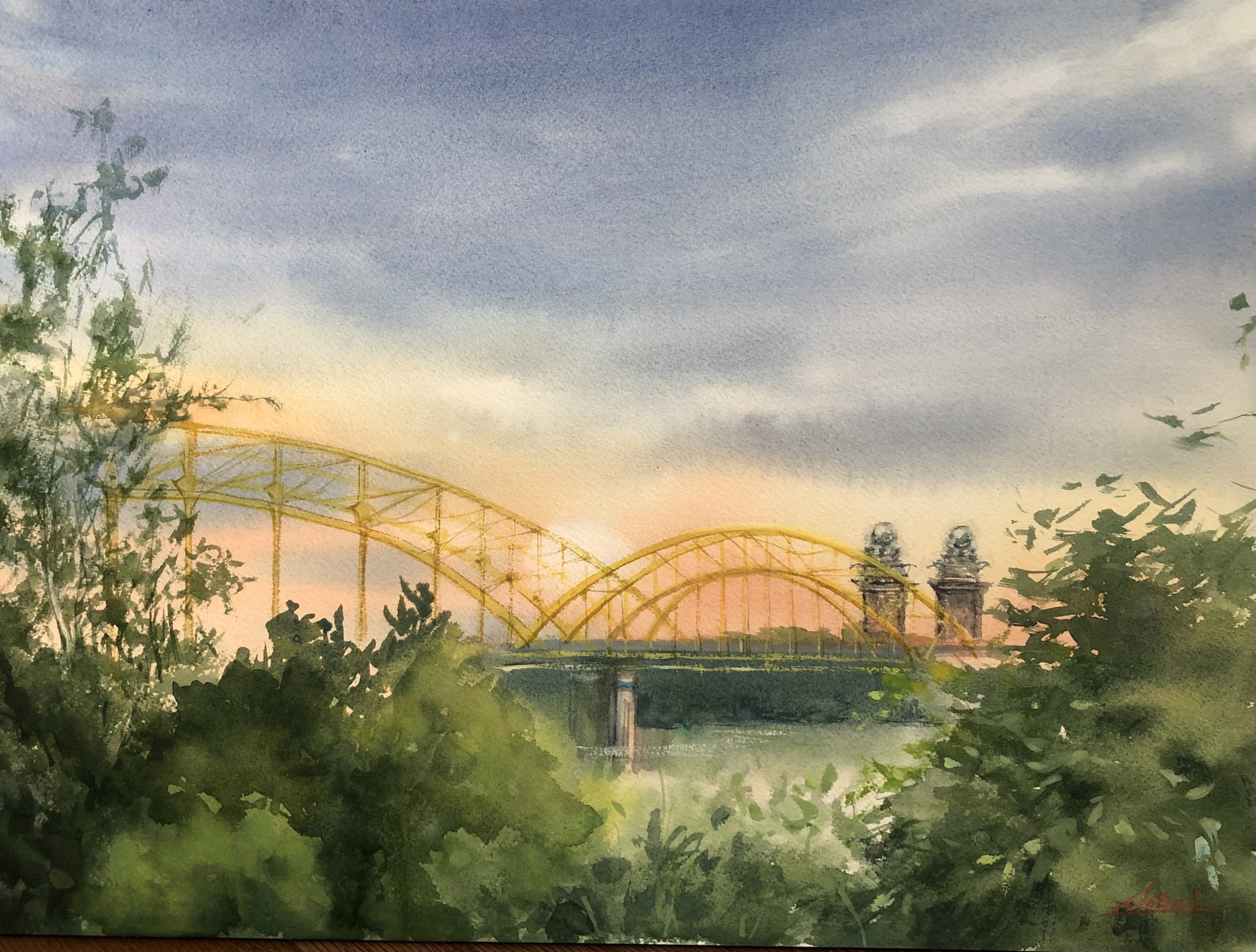 The Bridges at Dusk
Watercolor

$355.