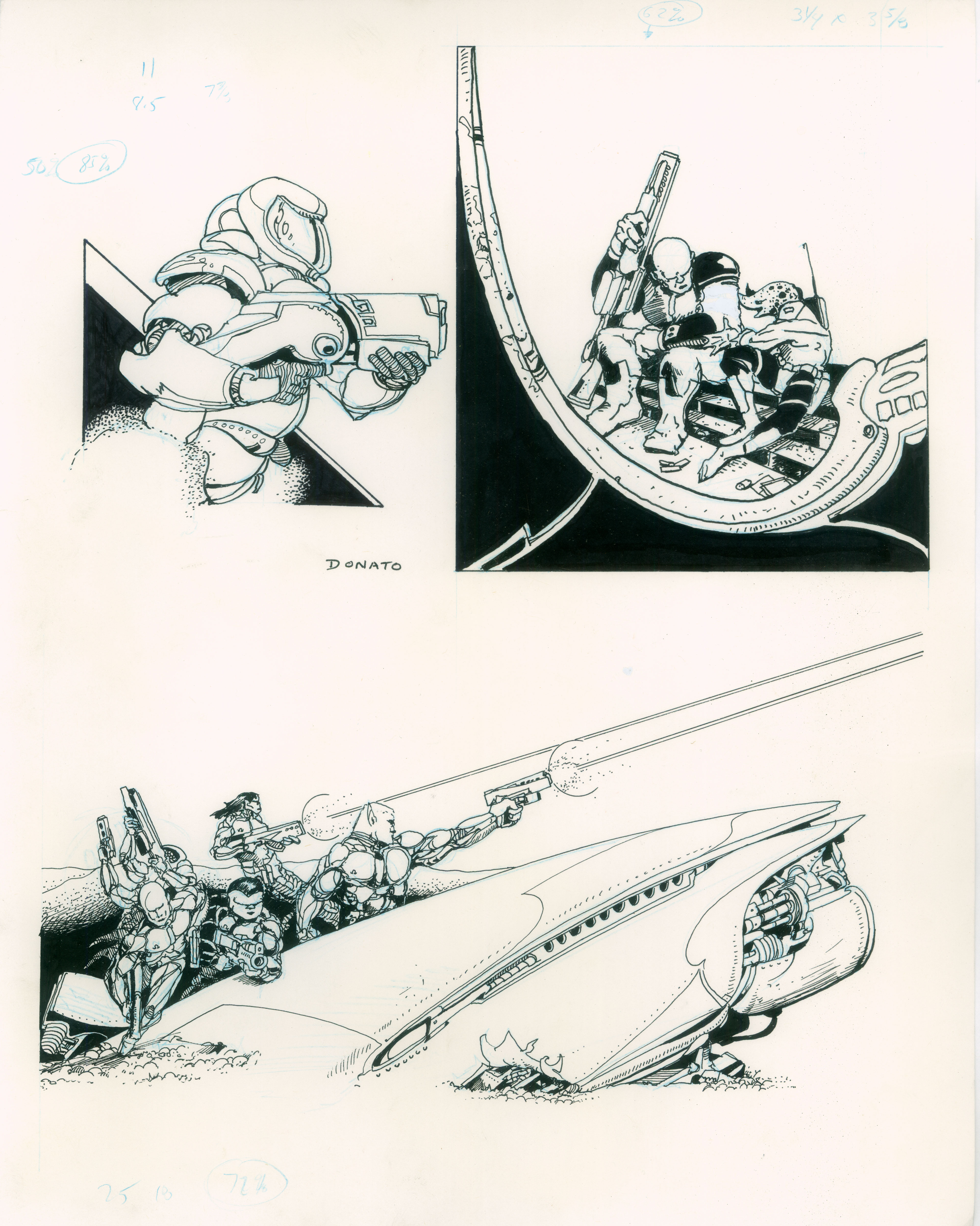 Omega Corps Comic
spot illustrations
11" x 14" ink on bristol paper
1991
$500