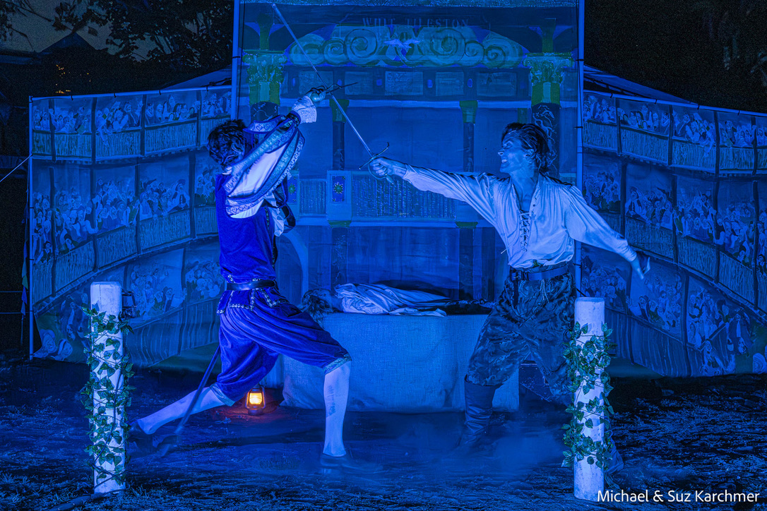 Skyler Wright as Paris and Reid Williams as Romeo