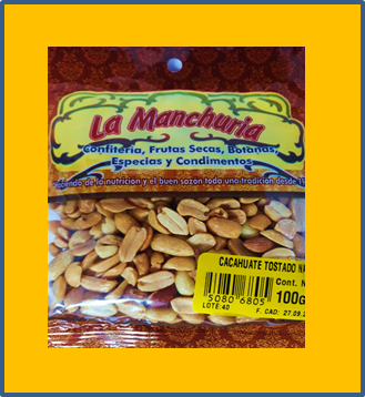 CACAHUATE TOSTADO NATURAL
60 Y 100 GRS