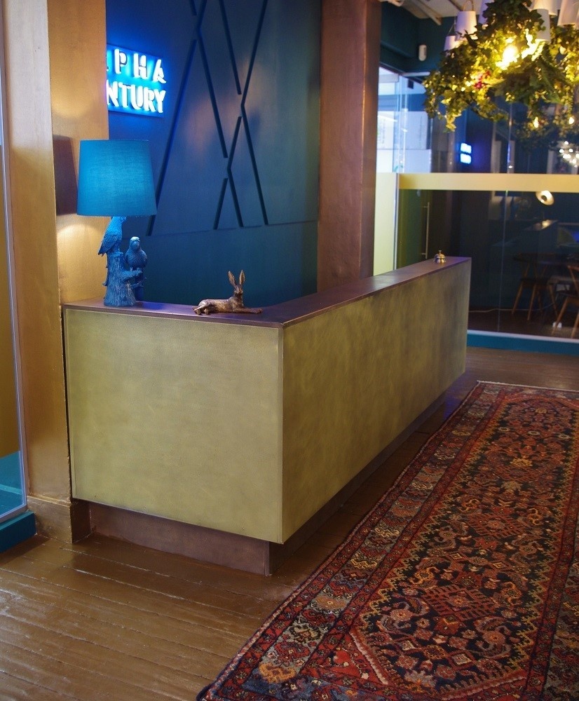 Bronze reception desk