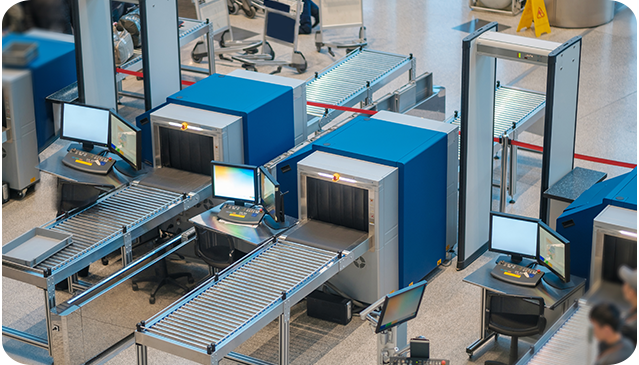 Security Gates At The Entrance Of Airport