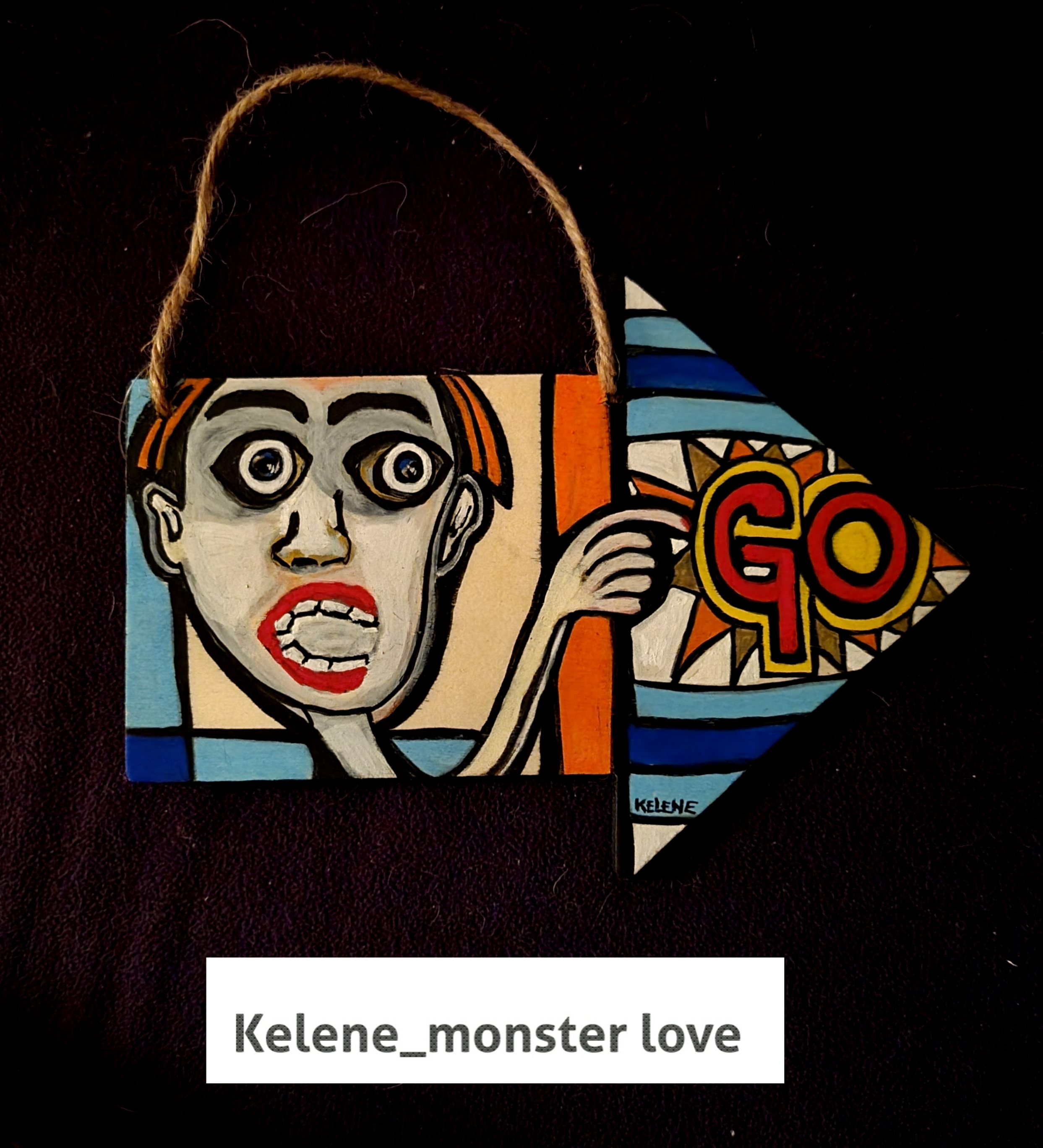 SOLD Title Go. Acrylic on wood.  