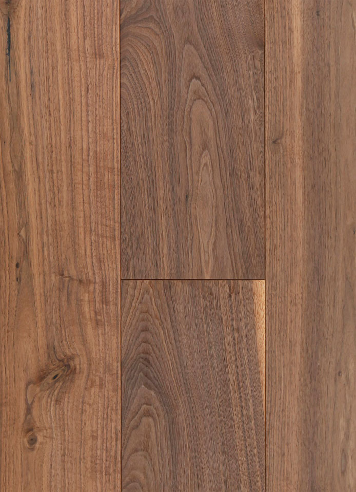 Casablanca Collection Safari Walnut
SPECIES: American Walnut - STYLE: Light Hand Scraped- WEAR LAYER: 4 mm nominal
LENGTH: Random up to 7 ft - GLOSS: Matte - THICKNESS: 9/16" - WIDTH: 7"
FINISH: UV Oil - CONSTRUCTION: Hybrid Solid Engineered
EDGE PROFILE: Tongue & Groove locking , Mico Bevel - HARDNESS/JANKA: 1000
WARRANTY: Lifetime Structure / 50 Years Finish