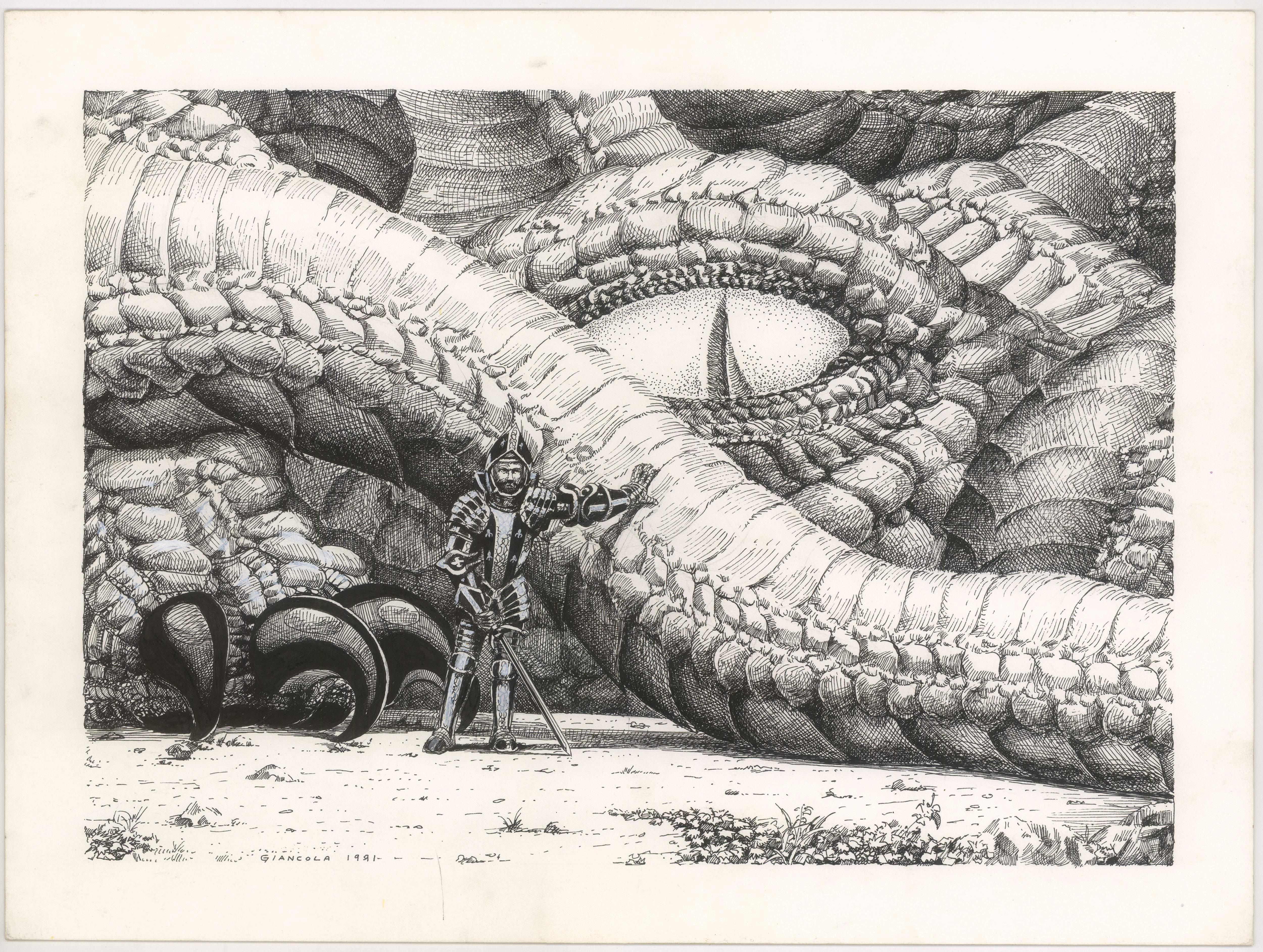 St George and the Dragon
$2500
15" x 20" ink on illustration board
1991